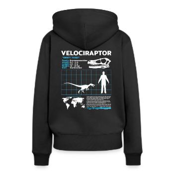 Fiche d’information sur Velociraptor - Sweat à capuche Premium bio Femme - noir - Dos - Julia (174cm)