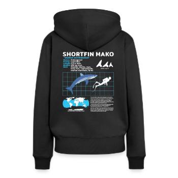 Fiche d’information sur Makohai - Sweat à capuche Premium bio Femme - noir - Dos - Julia (174cm)