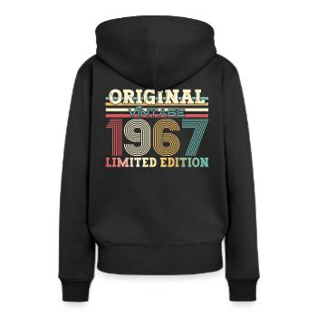 Original 1967 Jahrgang 1967 Geburtstag 1967 - Frauen Premium Bio Hoodie - Schwarz - Hinten - Julia (174cm)