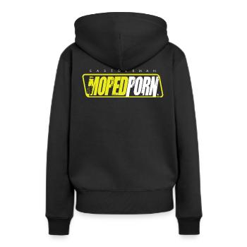 Simson - Eastgerman - MOPEDPORN - Frauen Premium Bio Hoodie - Schwarz - Hinten - Julia (174cm)