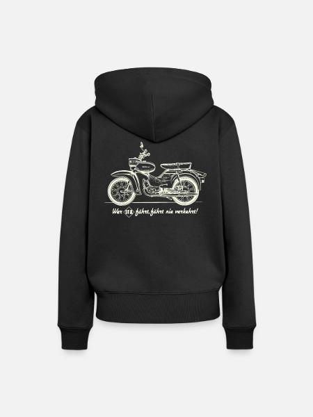Simson Star - Wer IFA fährt, fährt nier verkehrt! - Frauen Premium Bio Hoodie - Schwarz