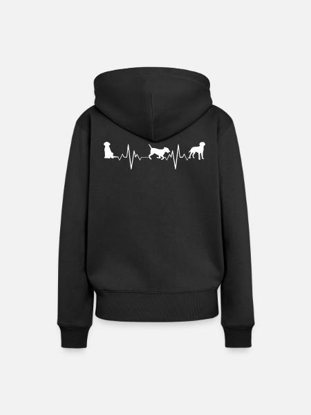 Heartbeat - LABRADOR - Hund - Retriever - Ekologisk premiumluvtröja dam - svart