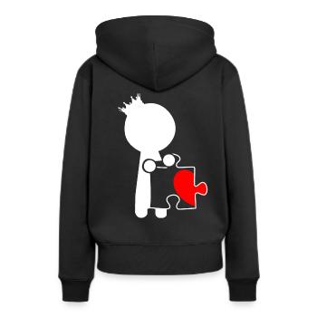 T-shirt de partenariat relation partenaire - Sweat à capuche Premium bio Femme - noir - Dos - Julia (174cm)