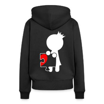 T-shirt de partenariat relation partenaire - Sweat à capuche Premium bio Femme - noir - Dos - Julia (174cm)
