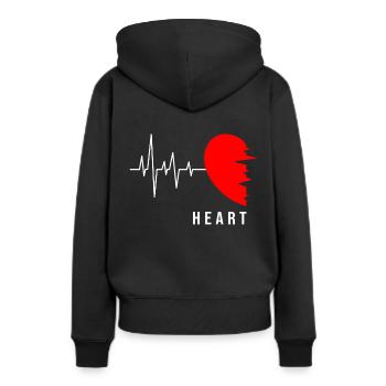 T-shirt de partenariat relation partenaire - Sweat à capuche Premium bio Femme - noir - Dos - Julia (174cm)