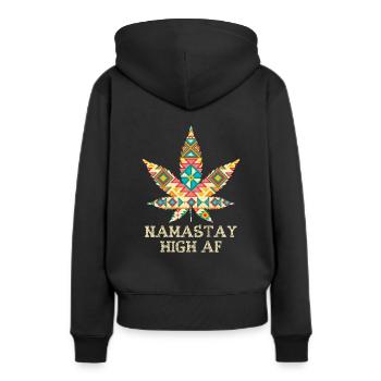 Yoga Sprüche shirt Geschenk Yoganer Yoga Trainer - Frauen Premium Bio Hoodie - Schwarz - Hinten - Julia (174cm)