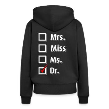 Graduation Graduation Doctor Titre T-Shirt Cadeau - Sweat à capuche Premium bio Femme - noir - Dos - Julia (174cm)