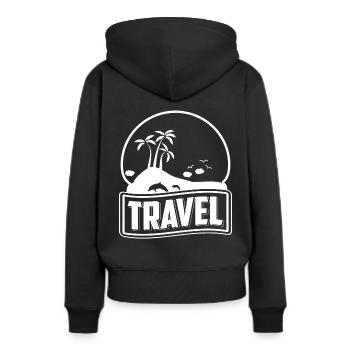 Voyage T-Shirt Voyage Cadeau Vacanciers - Sweat à capuche Premium bio Femme - noir - Dos - Julia (174cm)