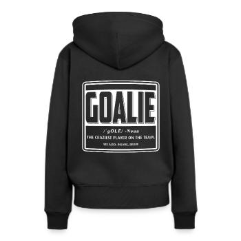 Goalie Tormann Torfrau Fußball Eishockey Hockey - Frauen Premium Bio Hoodie - Schwarz - Hinten - Julia (174cm)