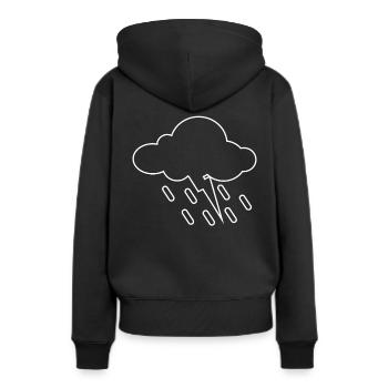 pluie blitz nuage météo météo chemise - Sweat à capuche Premium bio Femme - noir - Dos - Julia (174cm)