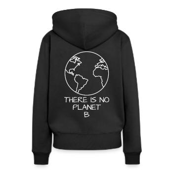 There Is No Planet B T-Shirt Geschenk Umweltschutz - Frauen Premium Bio Hoodie - Schwarz - Hinten - Julia (174cm)