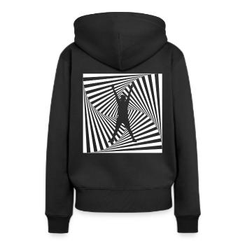 Illusion Optical Illusion T-Shirt Funny 3D - Sweat à capuche Premium bio Femme - noir - Dos - Julia (174cm)