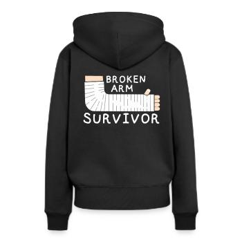 Fracture du bras survivant fracture du bras os cassé - Sweat à capuche Premium bio Femme - noir - Dos - Julia (174cm)