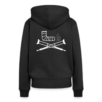 T-shirt de blessure au bras cassé - Sweat à capuche Premium bio Femme - noir - Dos - Julia (174cm)