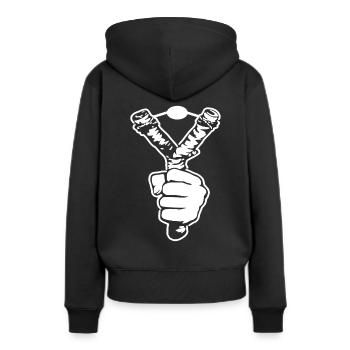 Cadeau de t-shirt Slingshot Slingshot - Sweat à capuche Premium bio Femme - noir - Dos - Julia (174cm)