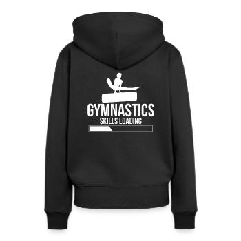 Gymnastics Skills Loading Gymnastik Turnen - Frauen Premium Bio Hoodie - Schwarz - Hinten - Julia (174cm)