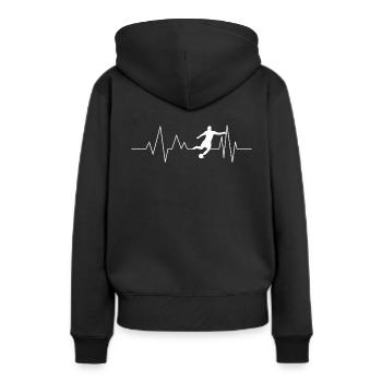 Battements cardiaques Fréquence cardiaque attaquant - Sweat à capuche Premium bio Femme - noir - Dos - Julia (174cm)