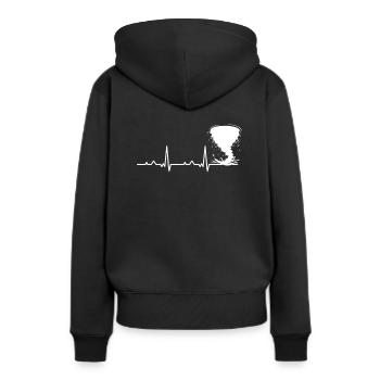 Rythme cardiaque Fréquence cardiaque Cyclone - Sweat à capuche Premium bio Femme - noir - Dos - Julia (174cm)