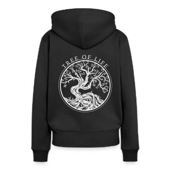 Tree Of Life Lebensbaum Geschenk - Frauen Premium Bio Hoodie - Schwarz - Hinten - Julia (174cm)