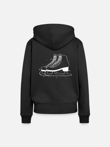 Eiskunstlauf Schlittschuhe Geschenk - Frauen Premium Bio Hoodie - Schwarz