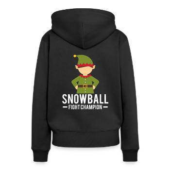 Onze Lutins de Noël bataille de boules de neige - Sweat à capuche Premium bio Femme - noir - Dos - Julia (174cm)