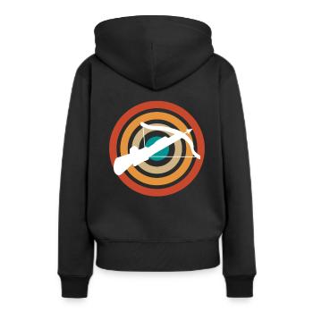 Rétro rétro tireur d’arbalète cadeau - Sweat à capuche Premium bio Femme - noir - Dos - Julia (174cm)