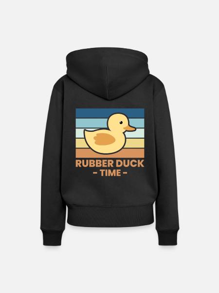 Rubber Duck Time Gummiente Geschenk - Frauen Premium Bio Hoodie - Schwarz