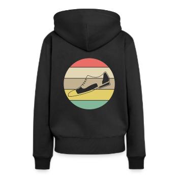 Vintage Retro Stepp-Schuhe - Frauen Premium Bio Hoodie - Schwarz - Hinten - Julia (174cm)