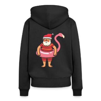 Santa Claus Flamingo Pneus flottants - Sweat à capuche Premium bio Femme - noir - Dos - Julia (174cm)