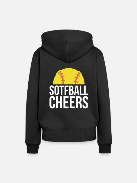 Softball Cheers Geschenk - Frauen Premium Bio Hoodie - Schwarz