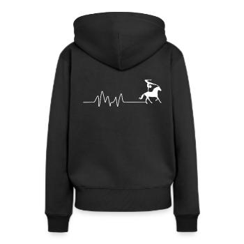 Rythme cardiaque Fréquence cardiaque Voltagation de la fréquence cardiaque - Sweat à capuche Premium bio Femme - noir - Dos - Julia (174cm)