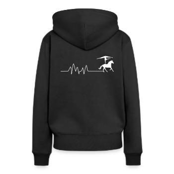 Rythme cardiaque Fréquence cardiaque Voltagation de la fréquence cardiaque - Sweat à capuche Premium bio Femme - noir - Dos - Julia (174cm)
