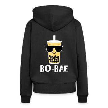 Bo-Bae Shirt Boba Bubble Tea Shirt Cadeau - Sweat à capuche Premium bio Femme - noir - Dos - Julia (174cm)