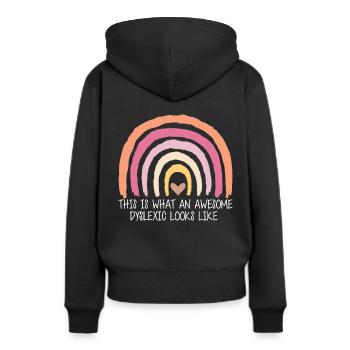 This Is What An Awesome Dyslexic Looks Like - Frauen Premium Bio Hoodie - Schwarz - Hinten - Julia (174cm)