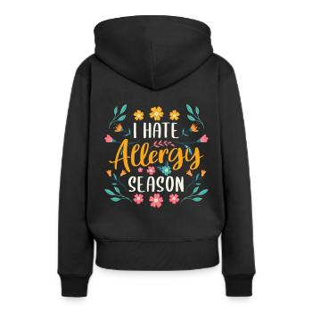 Je déteste la saison des allergies Chemise Allergie printanière - Sweat à capuche Premium bio Femme - noir - Dos - Julia (174cm)