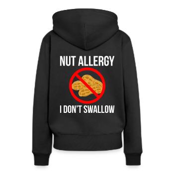 Allergie aux noix Je n’avale pas de chemise Nuss Allergie - Sweat à capuche Premium bio Femme - noir - Dos - Julia (174cm)