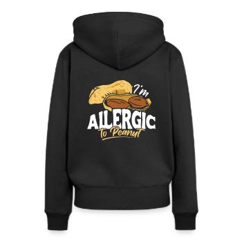 En chemise allergique aux arachides allergique aux arachides - Sweat à capuche Premium bio Femme - noir - Dos - Julia (174cm)