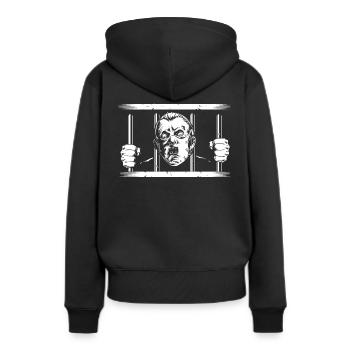 Psychopathe prisonnier - Sweat à capuche Premium bio Femme - noir - Dos - Julia (174cm)