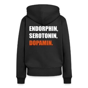 sportif - Sweat à capuche Premium bio Femme - noir - Dos - Julia (174cm)