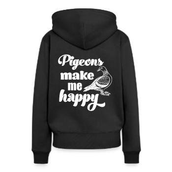 Tauben machen mich glücklich Taubenzüchter Taube - Frauen Premium Bio Hoodie - Schwarz - Hinten - Julia (174cm)