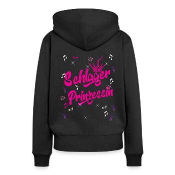 Schlager Prinzessin Musik Glitzer Feier - Frauen Premium Bio Hoodie - Schwarz - Hinten - Julia (174cm)