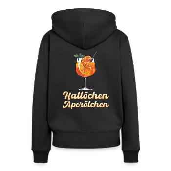 Hallöchen Aperölchen – das perfekte Fun-Design - Frauen Premium Bio Hoodie - Schwarz - Hinten - Julia (174cm)