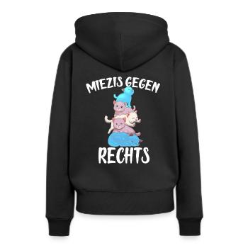 Trans miezen gegen rechts - Frauen Premium Bio Hoodie - Schwarz - Hinten - Julia (174cm)
