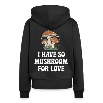 Champignons Champignons Champignon Champignon - Sweat à capuche Premium bio Femme - noir - Dos - Julia (174cm)