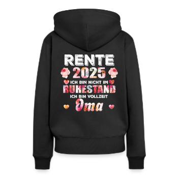Vollzeit Oma Rente Ruhestand - Frauen Premium Bio Hoodie - Schwarz - Hinten - Julia (174cm)