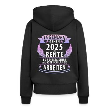 Eine Legende geht in Rente 2025 - Frauen Premium Bio Hoodie - Schwarz - Hinten - Julia (174cm)