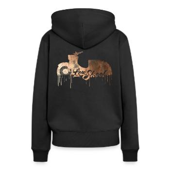 Schwalbe - LowSkool - Simson KR51 - Kupfer - Frauen Premium Bio Hoodie - Schwarz - Hinten - Julia (174cm)