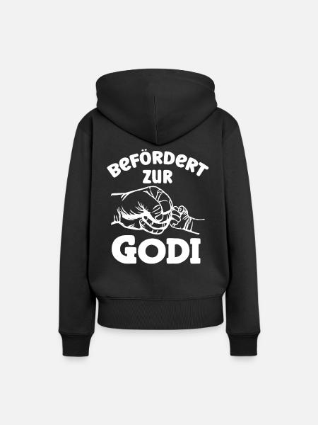 Befördert zu Godi Patentante Österreich Taufpatin - Frauen Premium Bio Hoodie - Schwarz