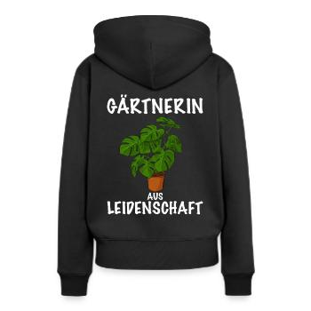 Gärtnerin Pflanze - Frauen Premium Bio Hoodie - Schwarz - Hinten - Julia (174cm)