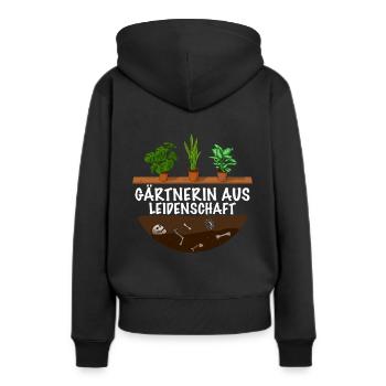 Gärtnerin aus Leidenschaft - Frauen Premium Bio Hoodie - Schwarz - Hinten - Julia (174cm)